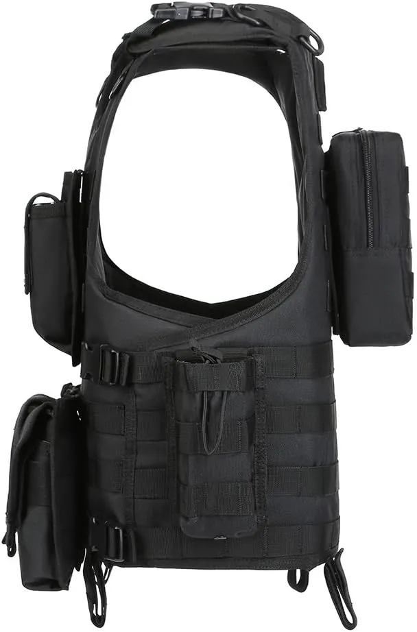 Adjustable Military Tactical Vest S-XXL – Durable 900D Nylon with Modular Pouches for Magazines, Maps, Flashlights, and Medic Supplies