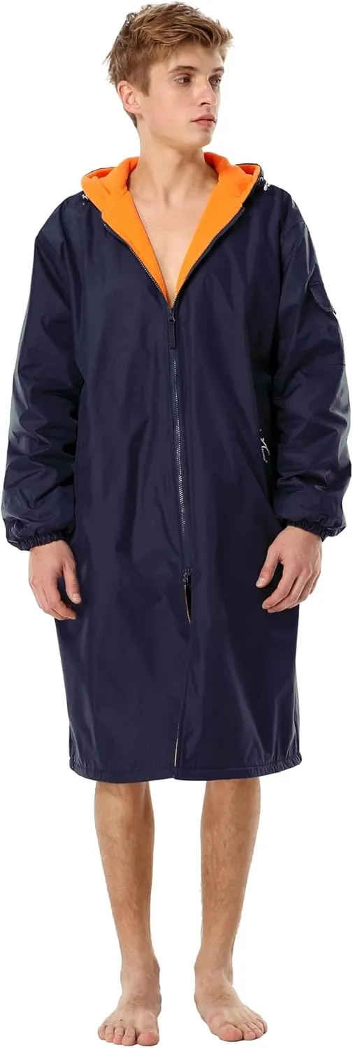 Adoretex New Unisex Swim Team Athletic Waterproof parka, Water Sports Warm Fleece Coat Jacket