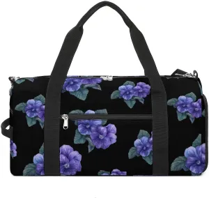 African Violet Flower Sports Gym Bag for Men Women Travel Duffel Bag with Shoulder Strap
