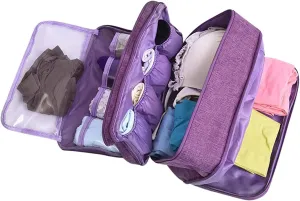 AIBEARTY Portable Waterproof Underwear Storage Bag Travel Bra Organizer Lingerie Socks Toiletry Bag Layer Cosmetic Pouch for Women Men