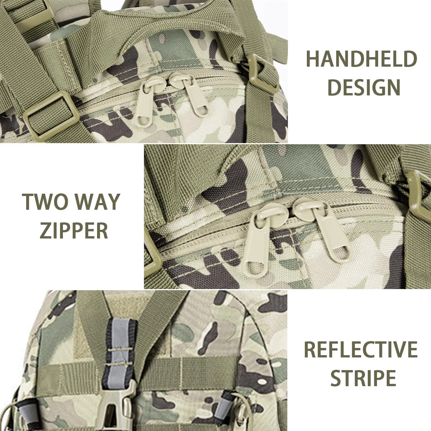 aiGear Tactical Backpack for Men, 25L Military Backpack, 3-Day Bug Out Bag for Camping Hiking Hunting with Molle System Army Daypack (25L ACU)