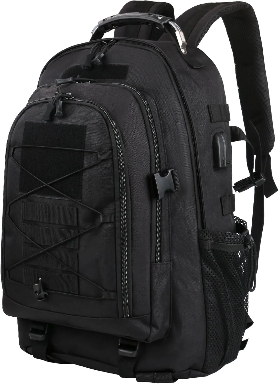 aiGear Tactical Backpack for Men, 35L Military Backpack, 3-Day Bug Out Bag for Camping Hiking Hunting with Molle System Army Daypack (35L Black)