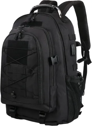 aiGear Tactical Backpack for Men, 35L Military Backpack, 3-Day Bug Out Bag for Camping Hiking Hunting with Molle System Army Daypack (35L Black)