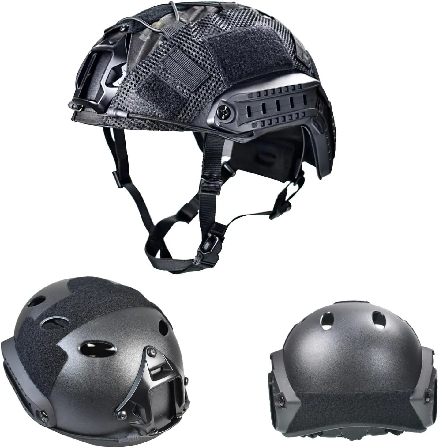 Airsoft Fast Helmet Set with Cover ，Tactical Paintball Helmet Internal Memory Foam Protective Pad Adjustable Size for Adult and Teenager