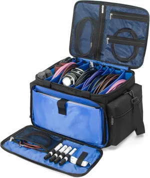 AKOZLIN Cable File Bag with Detachable Dividers, DJ Gig Bag Cord Organizer Case for Laptop,DJ Gear, Sound Instrument and Music Equipment Accessories