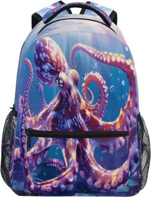ALAZA Octopus Underwater Kids School Backpack for Boys Girls Teens Bookbag Travel Daypack Bag 16 inch