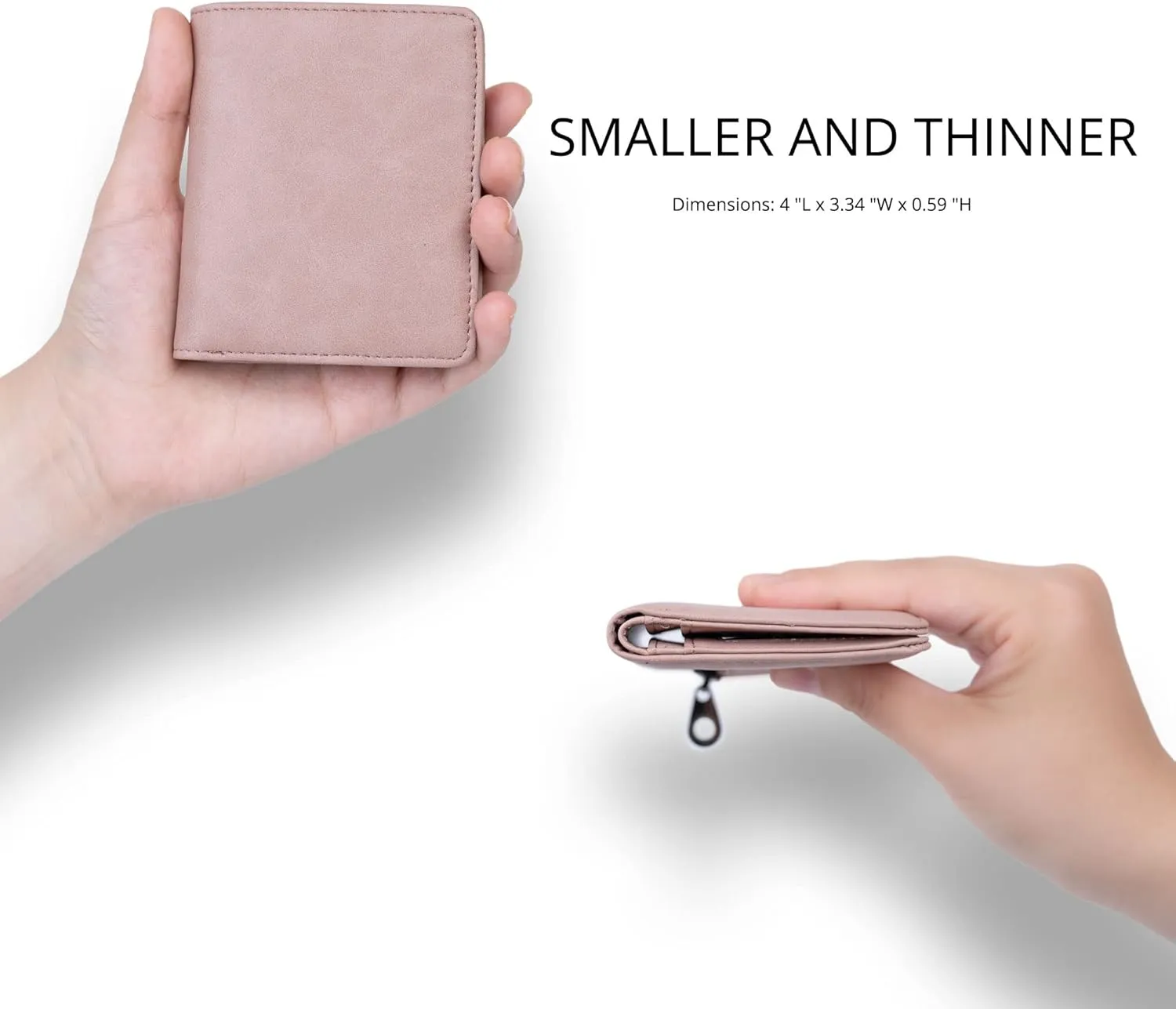 Alldaily Small RFID Wallet for Women Slim Compact Bifold Pocket Ladies Travel Mini Purse (Dark Pink)