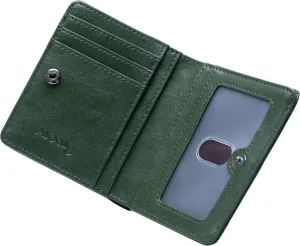 Alldaily Small RFID Wallet for Women Slim Compact Bifold Pocket Ladies Travel Mini Purse (Green)