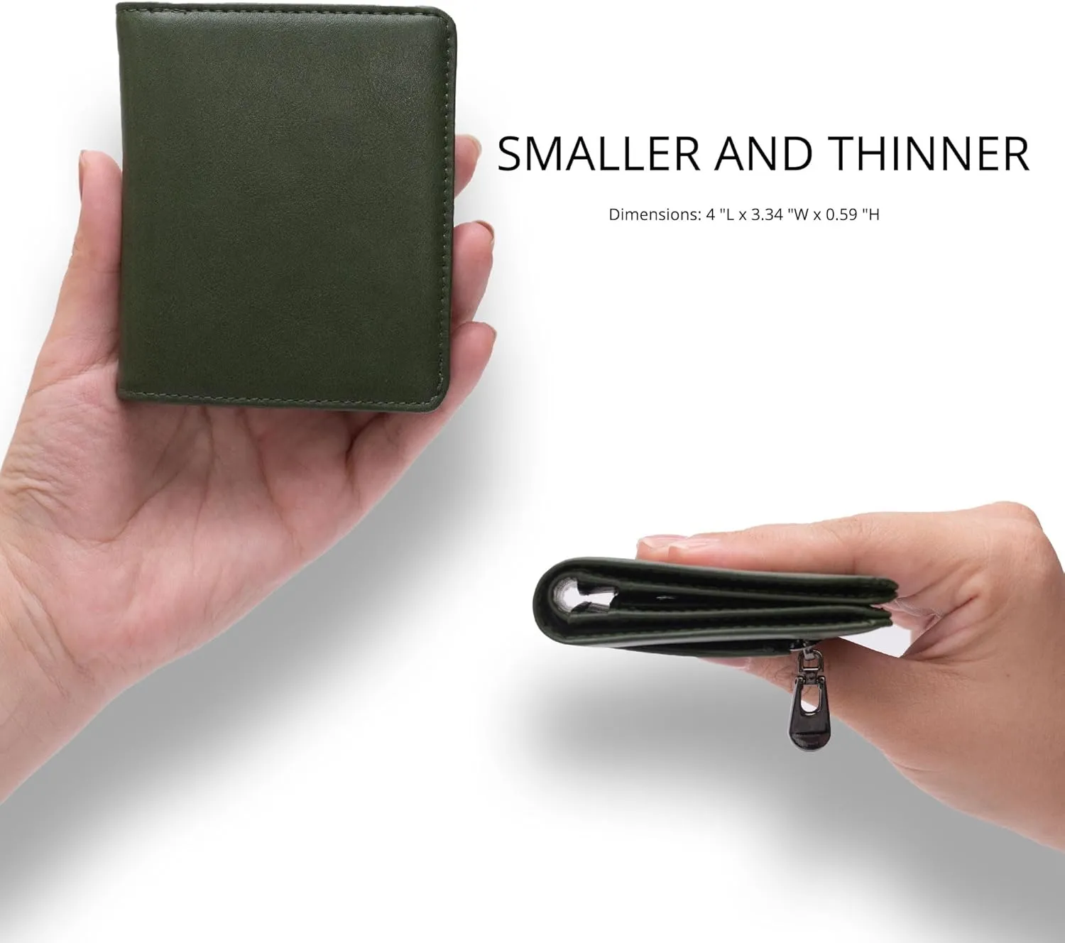 Alldaily Small RFID Wallet for Women Slim Compact Bifold Pocket Ladies Travel Mini Purse (Green)