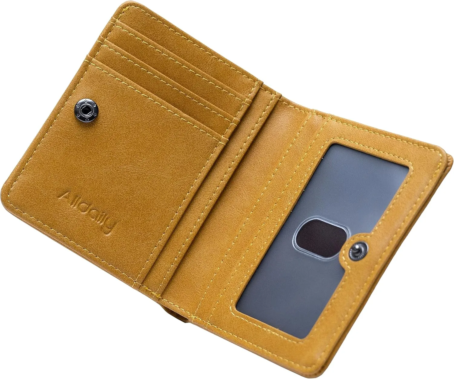 Alldaily Small RFID Wallet for Women Slim Compact Bifold Pocket Ladies Travel Mini Purse (Yellow)