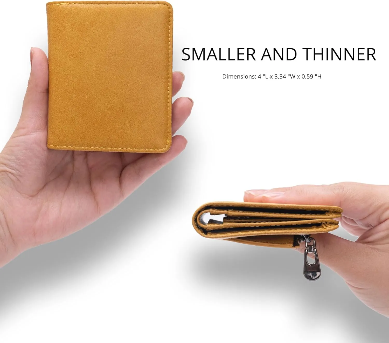 Alldaily Small RFID Wallet for Women Slim Compact Bifold Pocket Ladies Travel Mini Purse (Yellow)