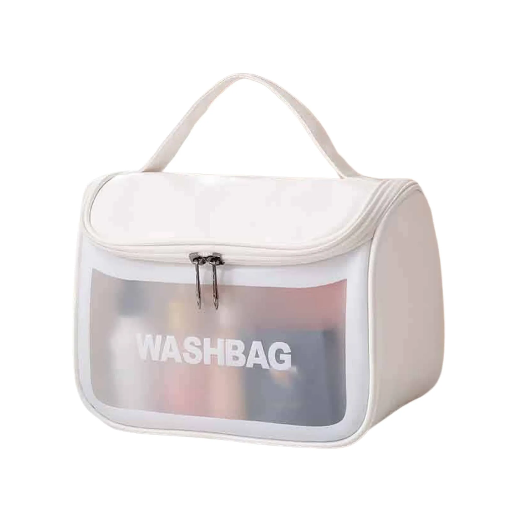Allure Transparent Travel Toiletry Bag - White