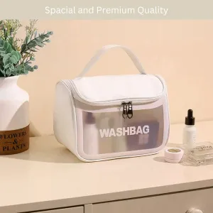 Allure Transparent Travel Toiletry Bag - White