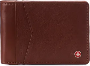 Alpine Swiss Delaney Men’s Slimfold RFID Protected Wallet Nappa Leather Comes in a Gift Box