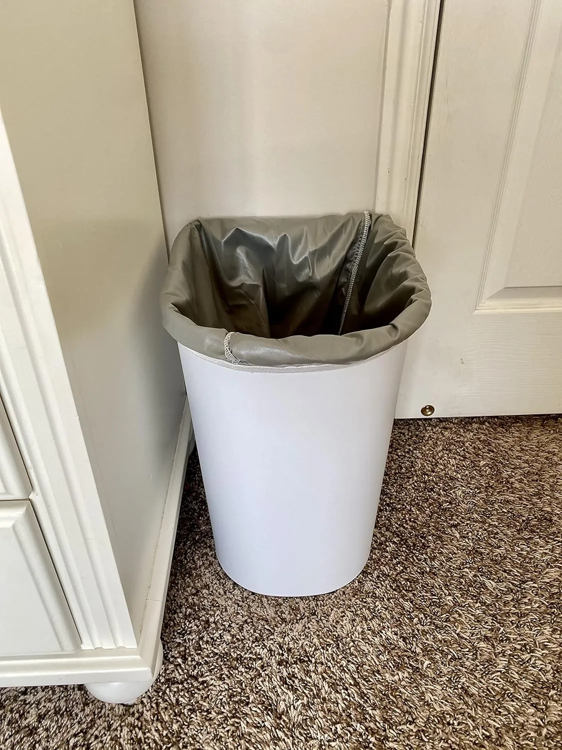 ALVABABY 2 Pack Reusable Diaper Pail Liner for Cloth Diaper,Rubbish Bag,Laundry,Fits for 13.3 Gallon Trash Can and Diaper Pails,Kitchen Garbage Cans Black  Gray PL-B2629