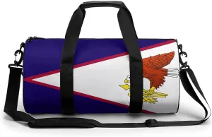 American Samoa Flag Waterproof Gym Bag with Dry Wet Separation for Men Women Sports Travel Weekender