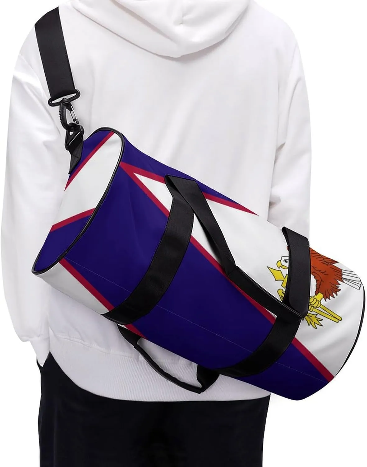 American Samoa Flag Waterproof Gym Bag with Dry Wet Separation for Men Women Sports Travel Weekender