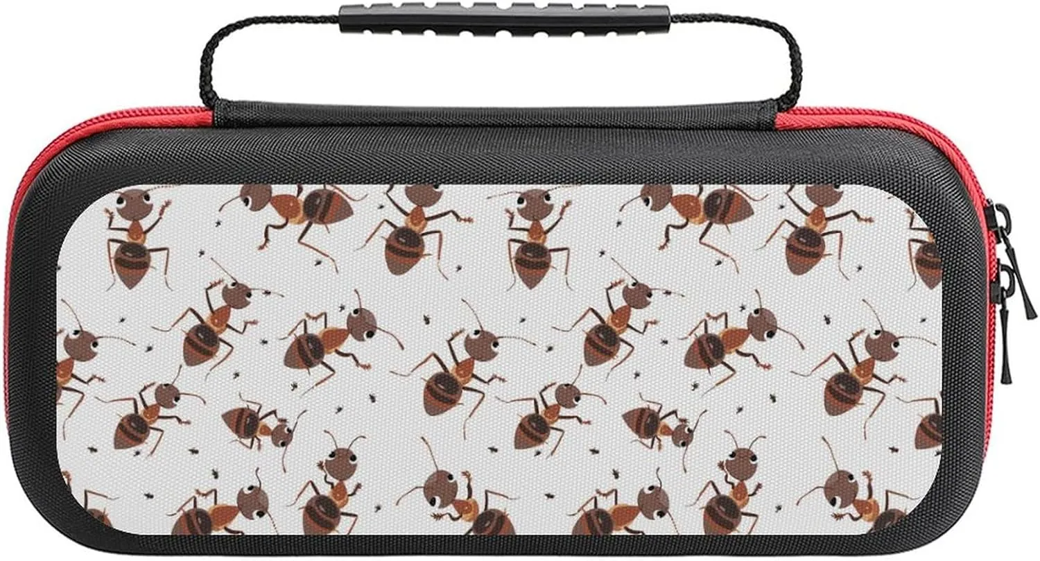 Animal Ants Carrying Case Compatible with Switch/Switch OLED/Switch Lite with 20 Games Cartridges Slot