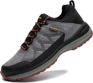 ANJOUFEMME Waterproof Hiking Shoes for Men Lightweight Breathable Trekking Trails Shoes Outdoor