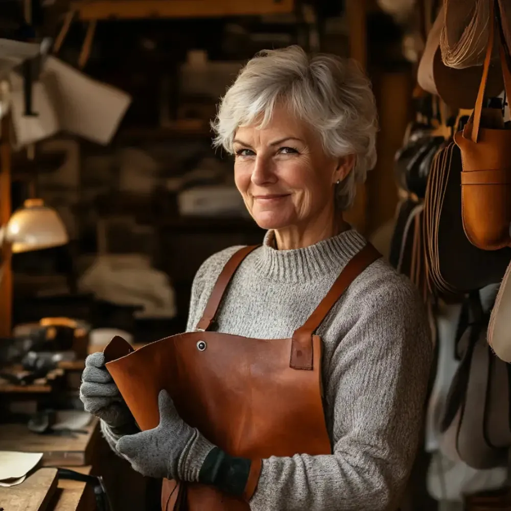 Anna - Chic Leather Bag with Kiss-Lock Closure