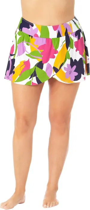 Anne Cole Women's Plus Size Tulip-Hem Swim Skirt (Lush Garden Multi, 18W)
