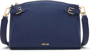 Anne Klein Womens Belted Dome Crossbody, Midnight