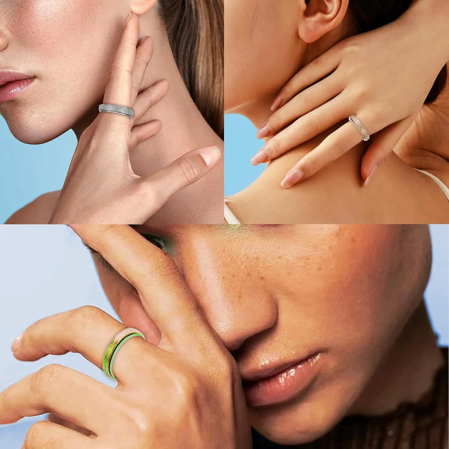 Anxiety Spinner Ring: Fidget Ring for Women - Anti-Anxiety Gift for Teen Girls & Boys (Size 6-10)