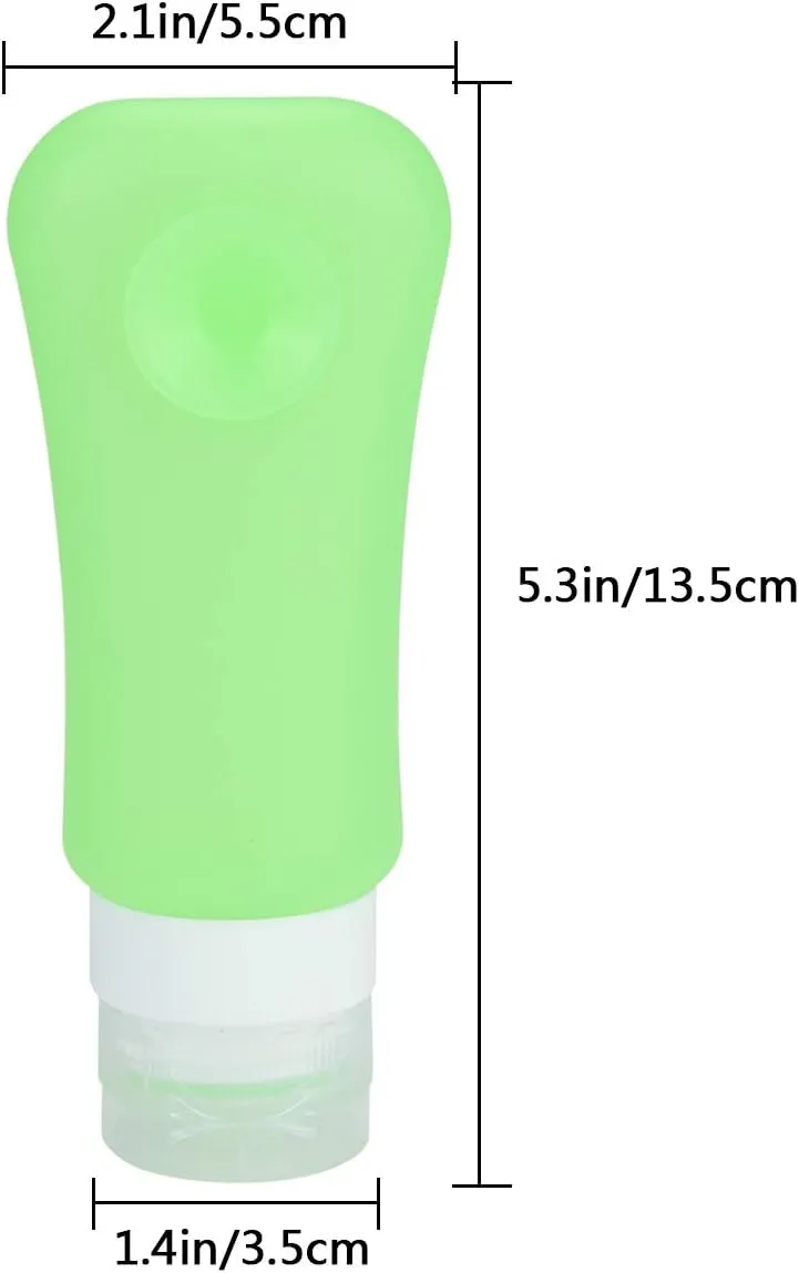 AOUTACC 5 Pack TSA Approved Travel Bottles Sets, 3 Ounce Leakproof Silicone Toiletry Tubes Travel Containers Travel Size Bottles Portable Leakproof for Shampoo Lotion Toiletries
