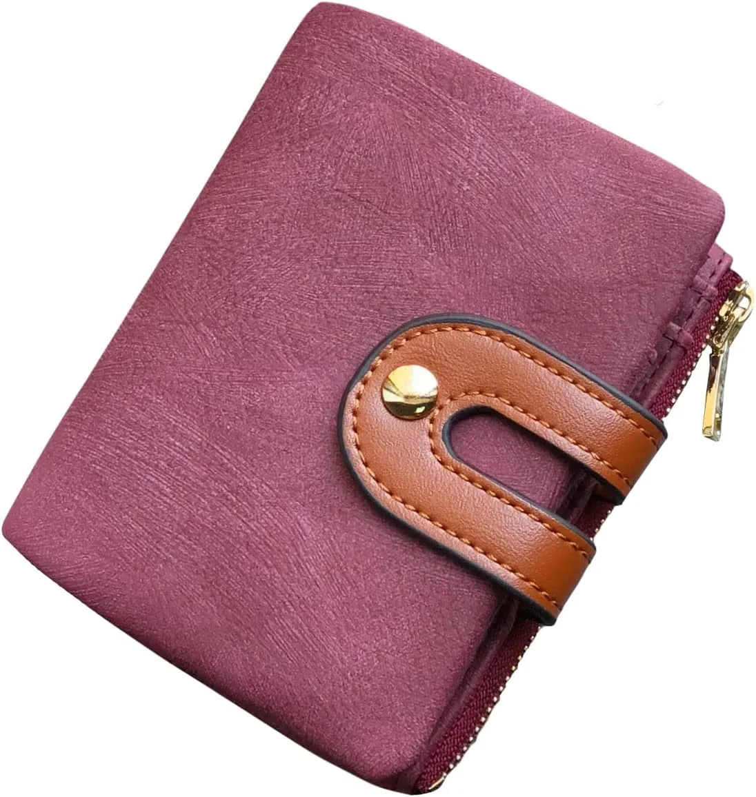 AOXONEL Women's Rfid Small Bifold Leather Wallet Ladies Mini Zipper Coin Purse id card Pocket,Slim Compact Thin