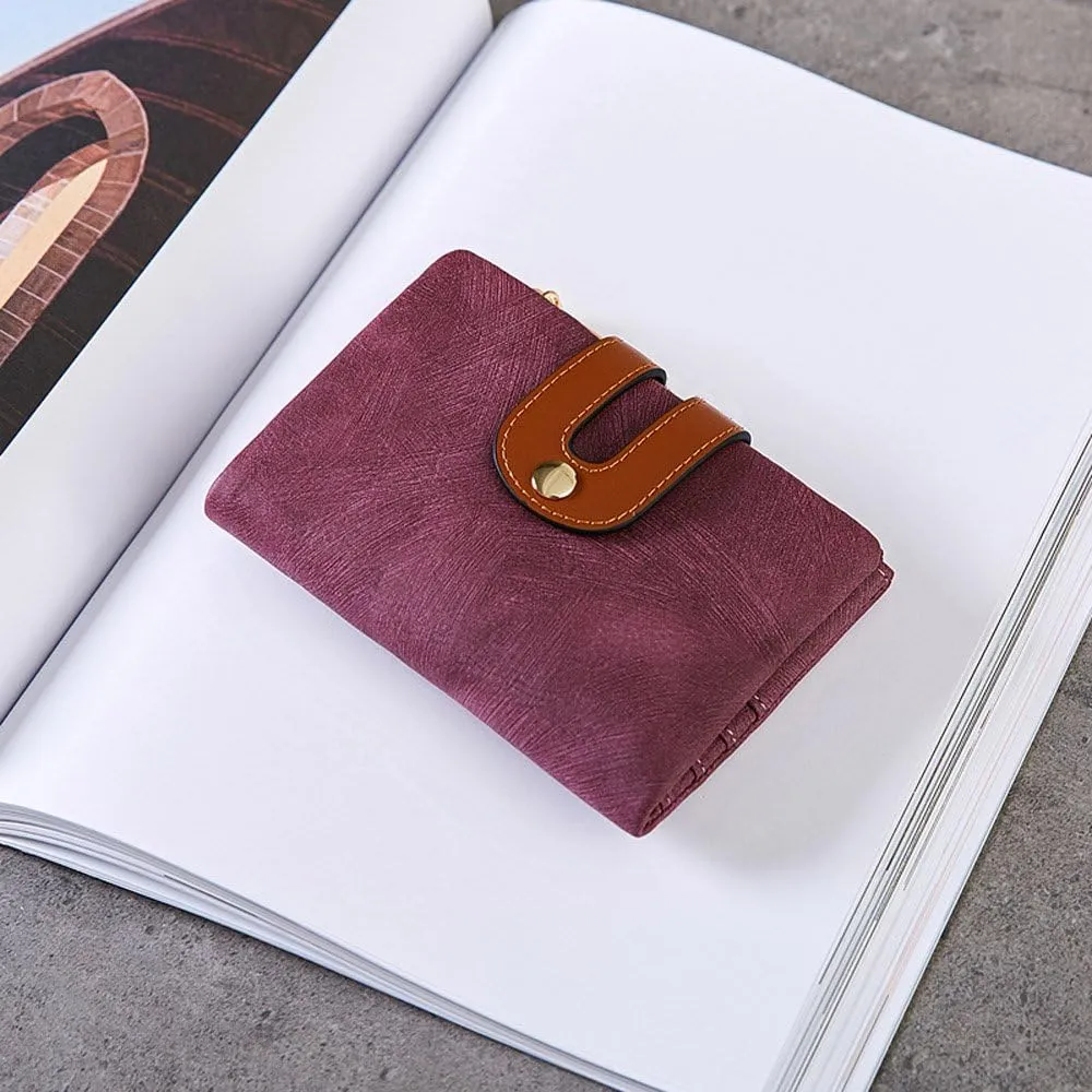 AOXONEL Women's Rfid Small Bifold Leather Wallet Ladies Mini Zipper Coin Purse id card Pocket,Slim Compact Thin