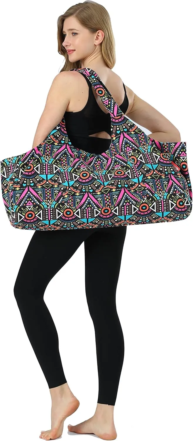 Aozora Yoga Mat Bag Large Yoga Mat Tote Sling Carrier with Pockets Fits Mats with Multi-Functional Storage Pockets Light and Durable