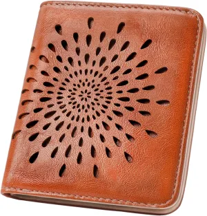 APHISON Womens Wallet, Slim Small Wallet for Women Men RFID Wallet Women Sunflower Leather ID Credit Card Holder whit Zipper Coin Pocket Bifold Compact Wallet