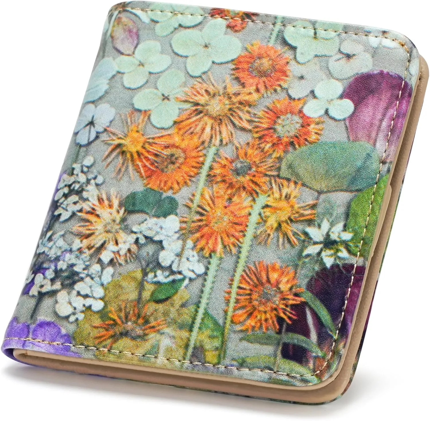 APHISON Womens Wallet, Slim Small Wallet for Women RFID Wallet Women Cartoon Microfiber Leather with ID Credit Card Holder Zipper Coin Pocket Bifold Compact Wallet