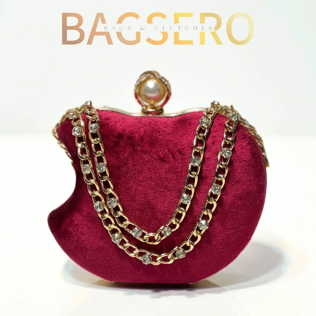 Apple Velvet Clutch