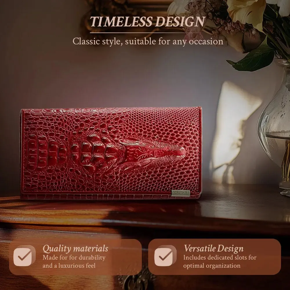 Arden Elegant Croc-Embossed RFID Wallet