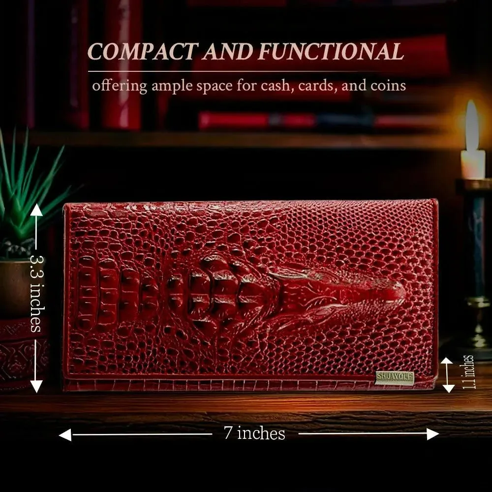 Arden Elegant Croc-Embossed RFID Wallet