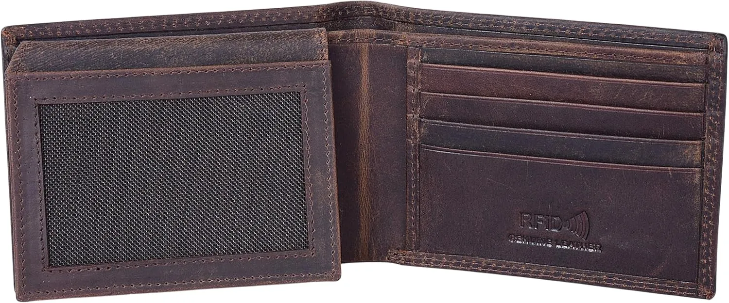 ASAD Genuine Leather Wallet for Men | Slim, Stylish, and Durable Genuine Leather Double Stitched RFID Blocking Bifold Stylish | Bifold Wallet With 8 Card Slot | Gift for Him | Crazy horse