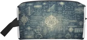 Augenstern Travel Makeup Bag Physics-Formula-Blue Portable Toiletry Organizer Large Capacity Storage Bag Travel Pouch