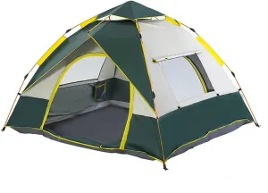Automatic Pop-up Camping Tents 3-4 Person Instant Setup Double Layer Hydraulic Waterproof Large Family with Carry Bag