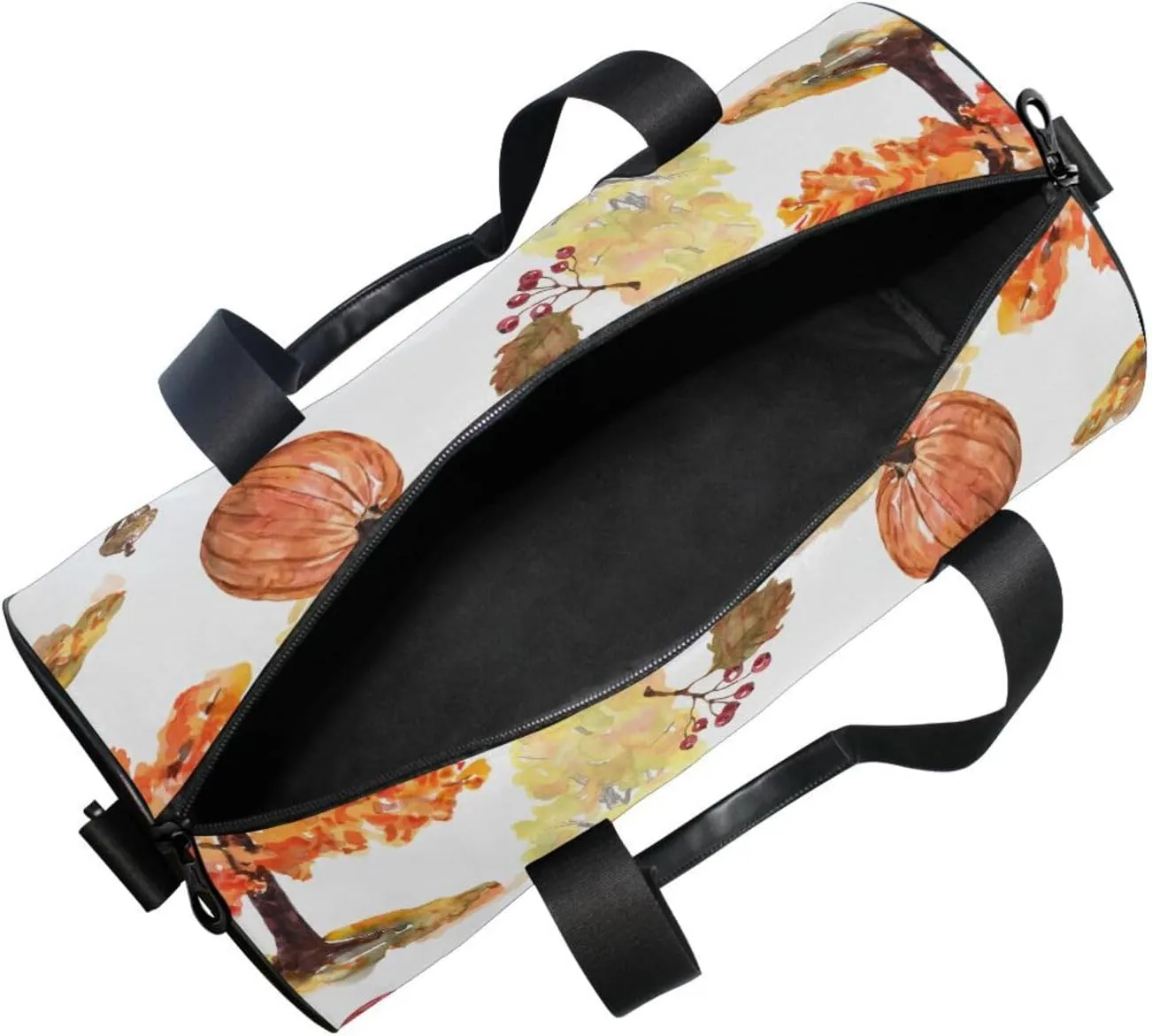 Autumn Fall trees Orange and Yellow Foliage, Truck with Pumpkins Portable Gym Bag, Travel Bag, Luggage bag, Sports Bag, Toiletry Bag with Handles, Detachable Shoulder Strap 17.6 x 9 x 9 inch