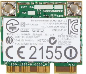 AW-CE123H / 802.11ac/n/b/g   Bluetooth 4.0 / Half-Size PCI-Express MiniCard