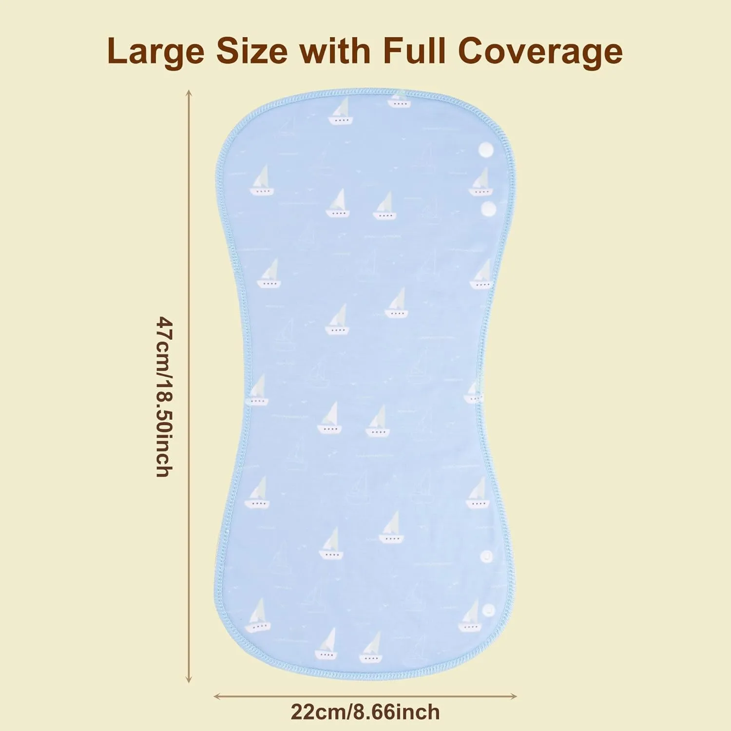 Baby Burp Cloths Large Size 3-Layers Thicken 100% Cotton Super Absorbent and Soft Baby Spit Up Burping Rags Baby Burp Cloth Set for Girls 6 Pack