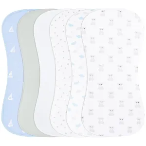 Baby Burp Cloths Large Size 3-Layers Thicken 100% Cotton Super Absorbent and Soft Baby Spit Up Burping Rags Baby Burp Cloth Set for Girls 6 Pack