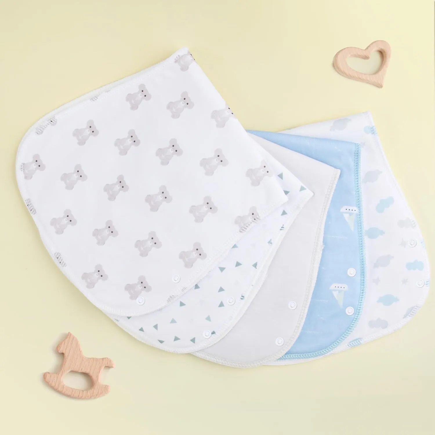 Baby Burp Cloths Large Size 3-Layers Thicken 100% Cotton Super Absorbent and Soft Baby Spit Up Burping Rags Baby Burp Cloth Set for Girls 6 Pack