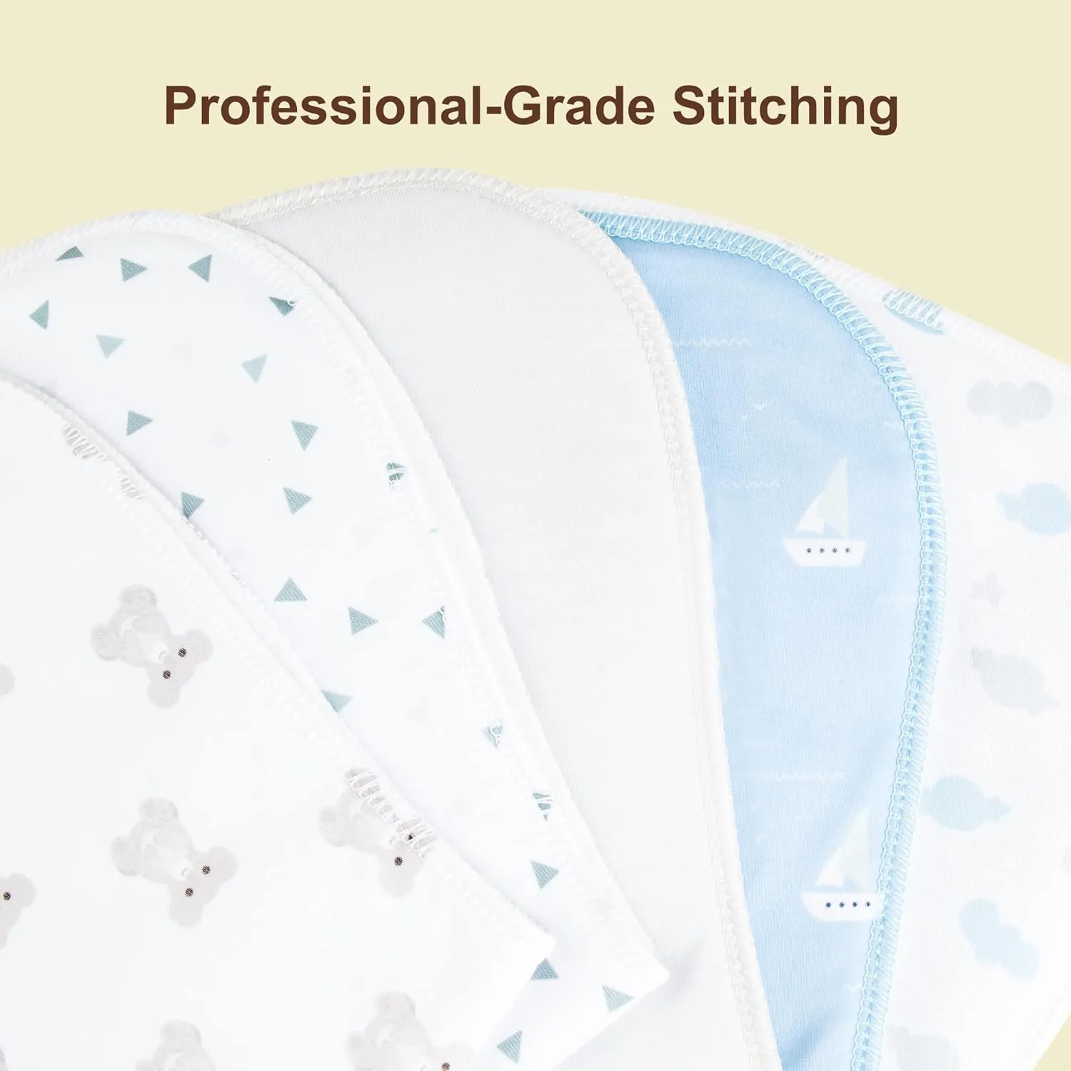 Baby Burp Cloths Large Size 3-Layers Thicken 100% Cotton Super Absorbent and Soft Baby Spit Up Burping Rags Baby Burp Cloth Set for Girls 6 Pack