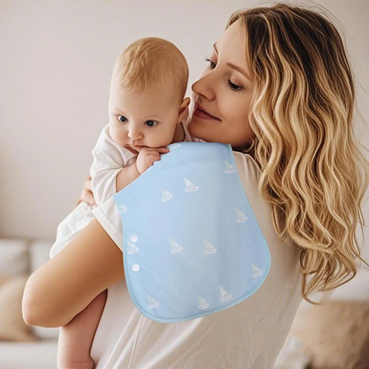 Baby Burp Cloths Large Size 3-Layers Thicken 100% Cotton Super Absorbent and Soft Baby Spit Up Burping Rags Baby Burp Cloth Set for Girls 6 Pack