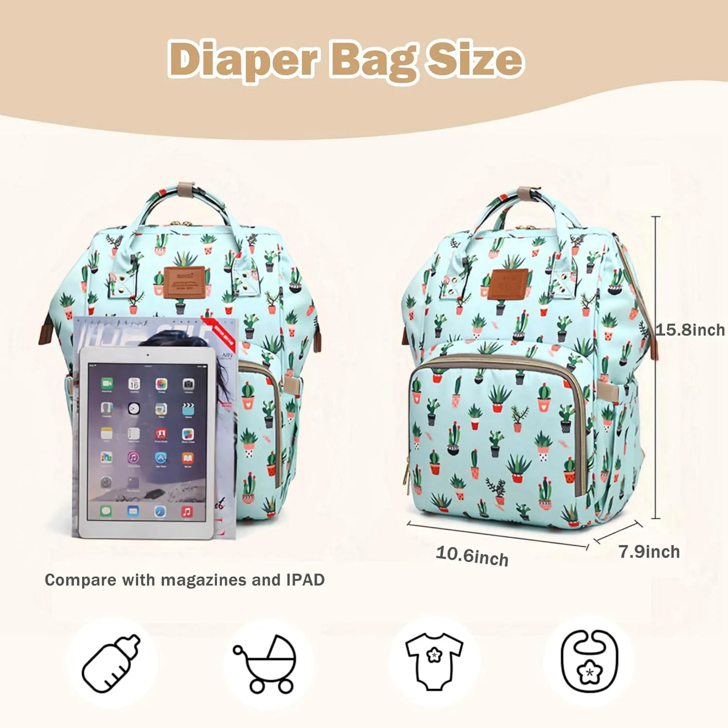 Baby Diaper Bag Backpack Multi-Function Waterproof Diaper Bag for Baby Care Travel Essentials Back Pack for Mom