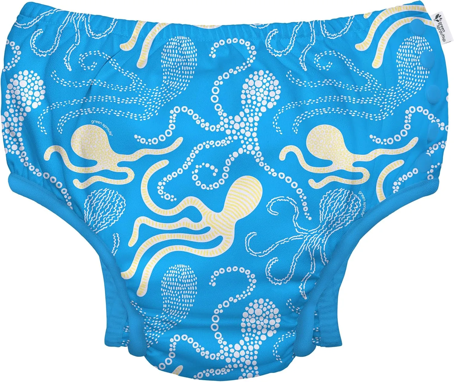 Baby Toddler Eco Snap Swim Diaper - Blue Octopus - 24mo