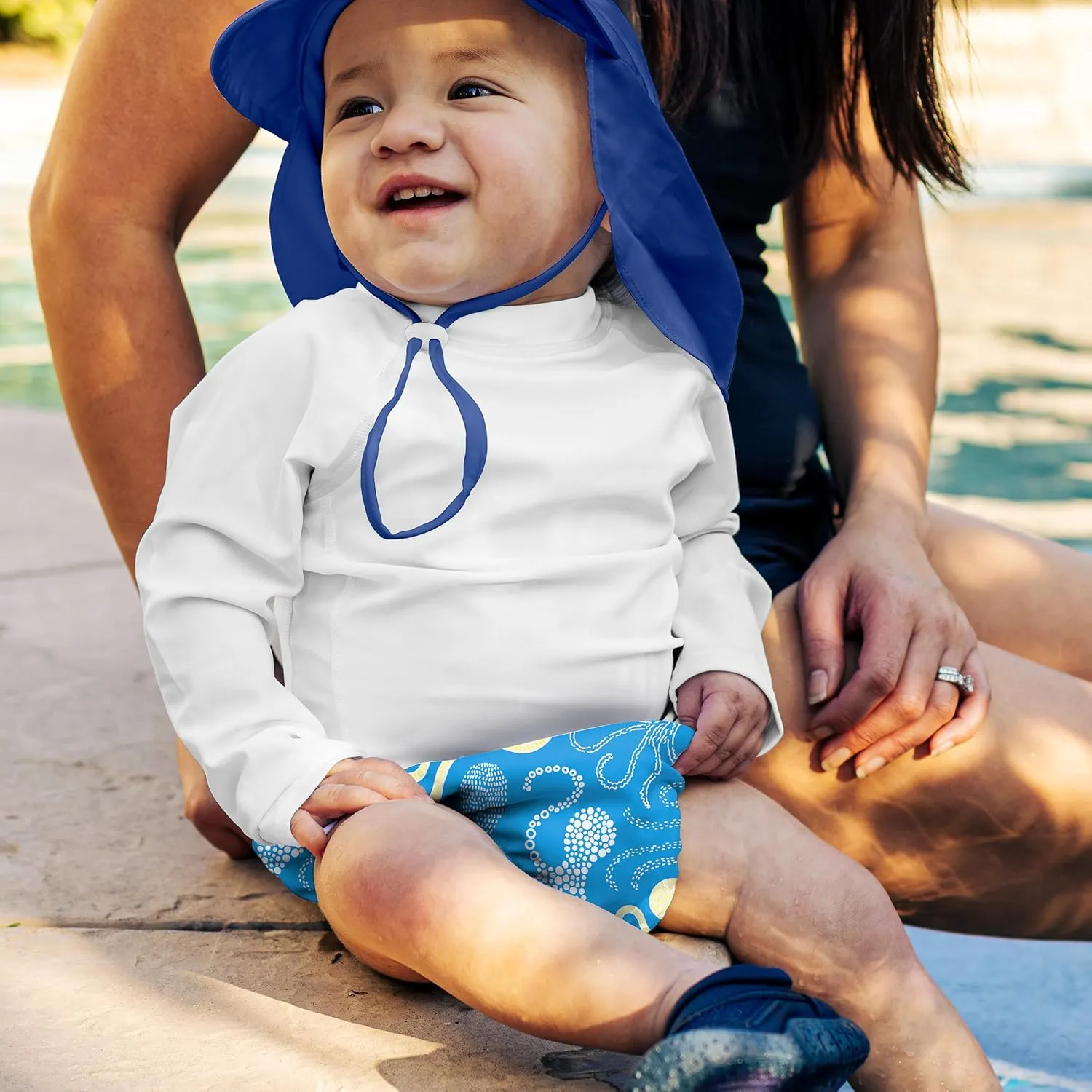 Baby Toddler Eco Snap Swim Diaper - Blue Octopus - 24mo
