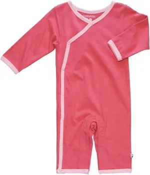 Babysoy Newborn Baby Unisex Kimono Side Snap Long Sleeve Onepiece Romper Coverall